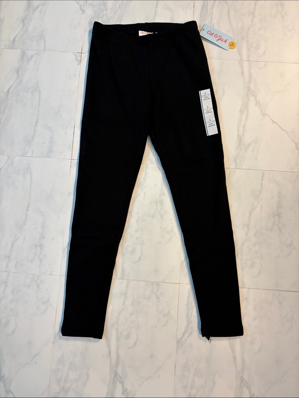 NWT Cat & Jack Black Girls Fleece Lined Leggings